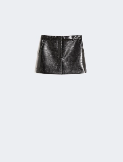 Mini-jupe en vernis effet alligator - NOIR - Sportmax