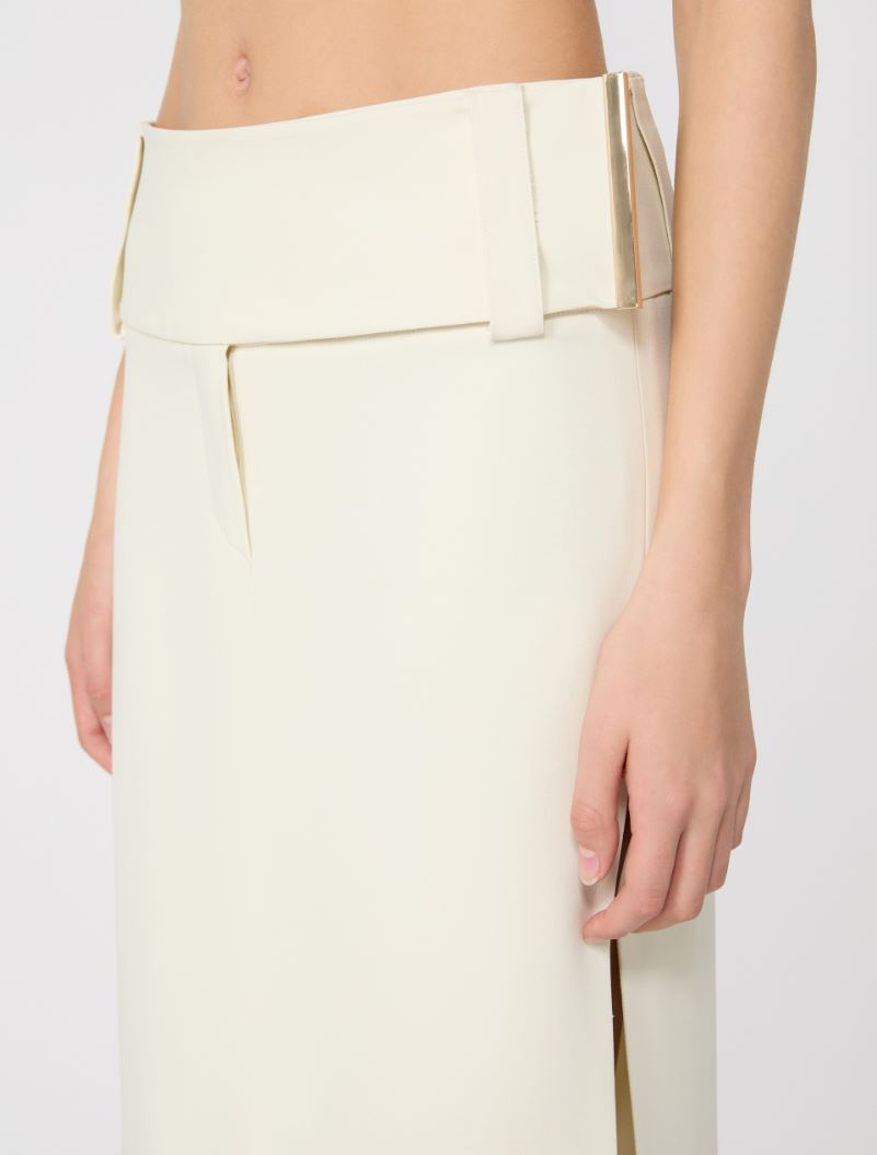 Long stretch viscose skirt - IVORY - Sportmax - 4