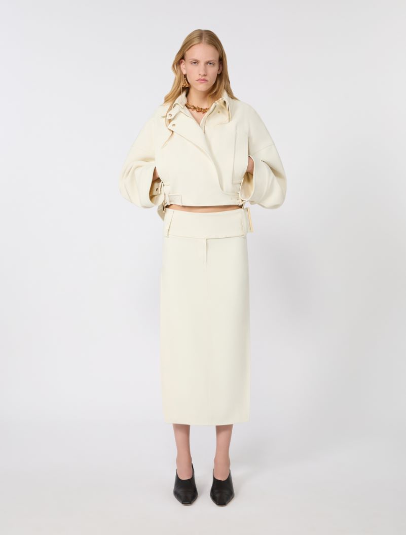 Long stretch viscose skirt - IVORY - Sportmax
