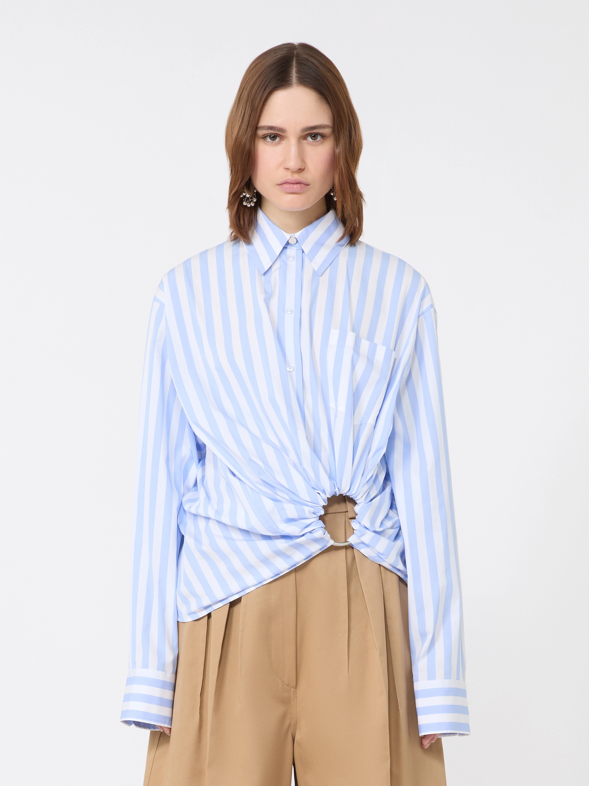 Striped poplin shirt - LIGHT BLUE - Sportmax - 2