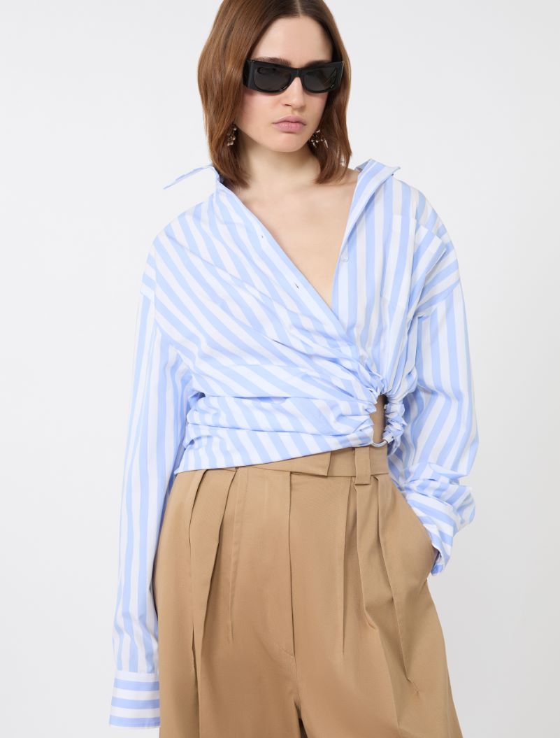 Striped poplin shirt - LIGHT BLUE - Sportmax - 4