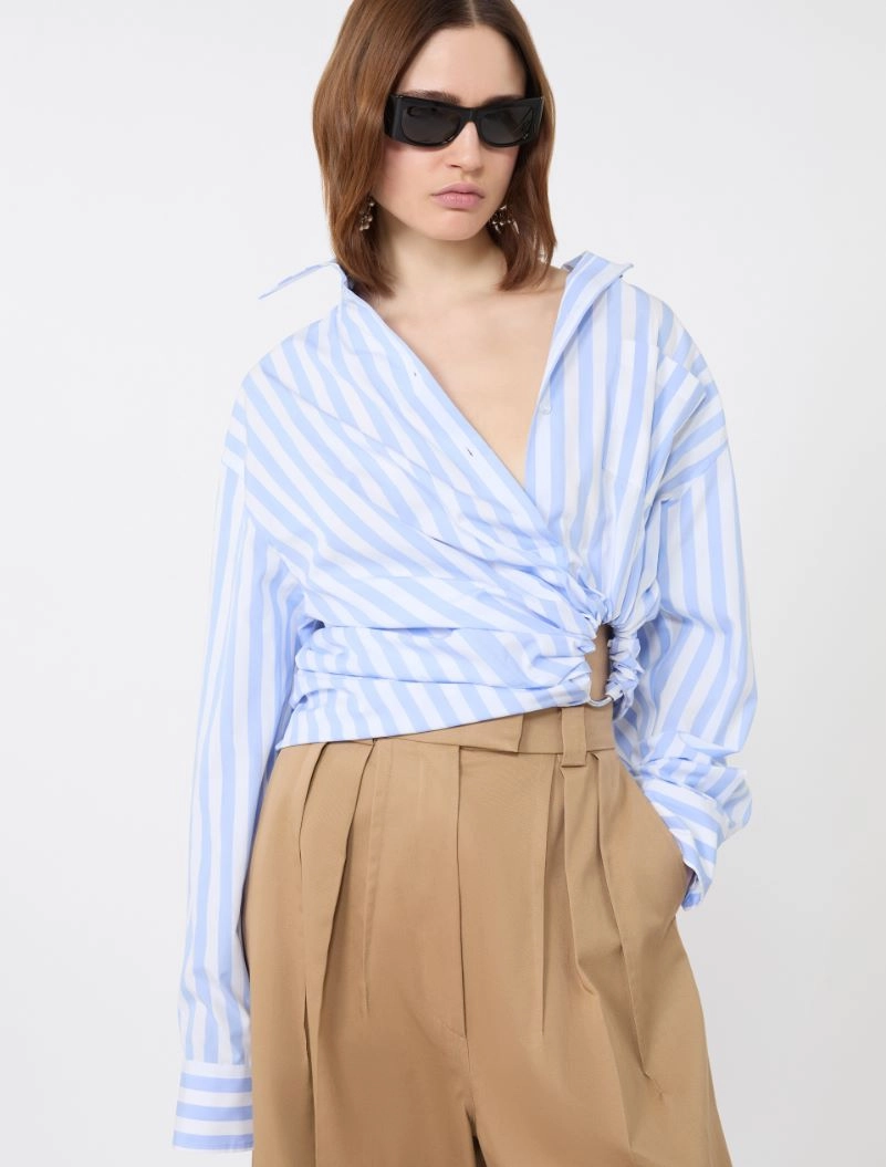 Striped poplin shirt - LIGHT BLUE - Sportmax - 4