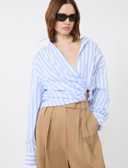 Striped poplin shirt - LIGHT BLUE - Sportmax