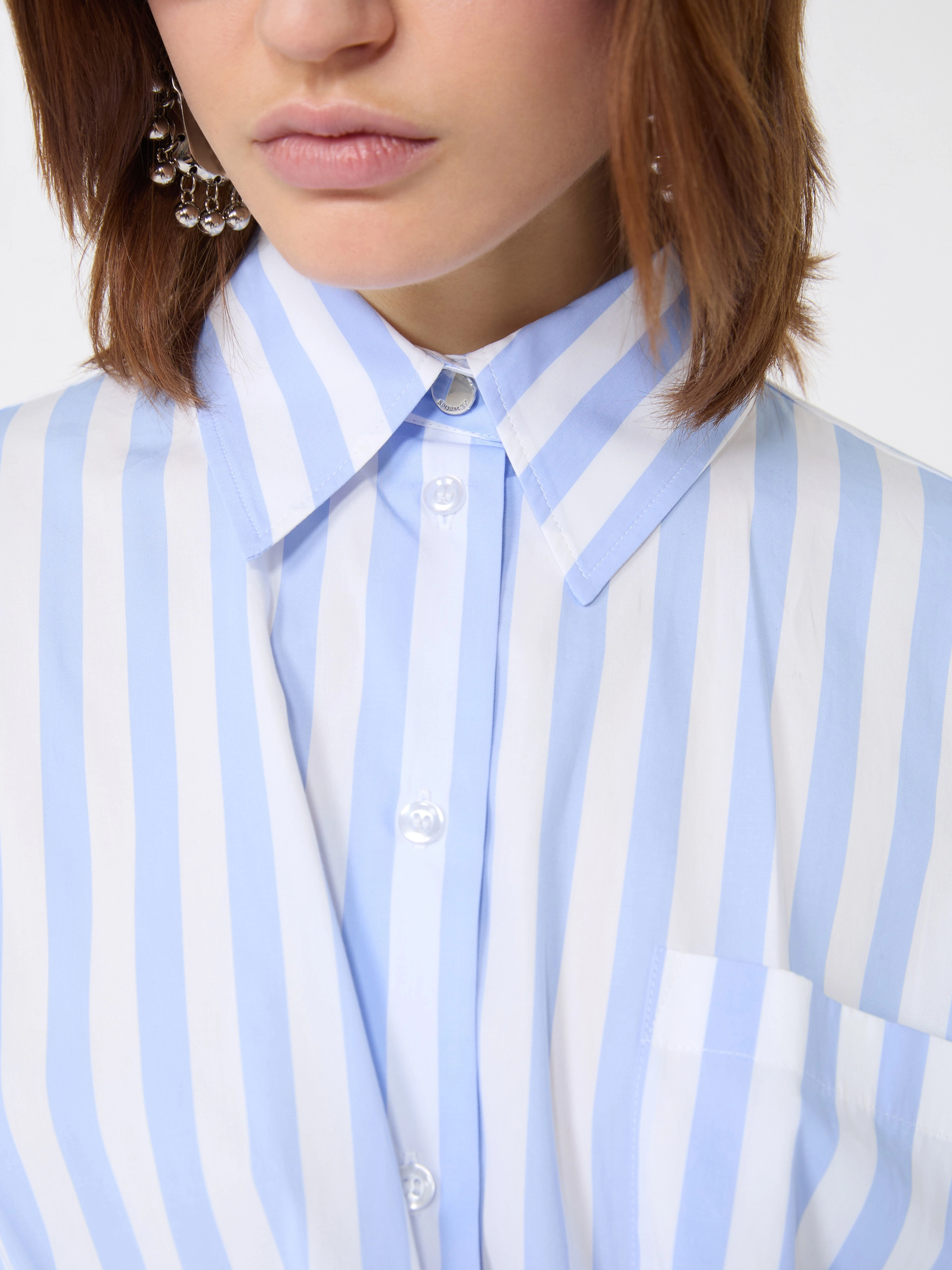 Striped poplin shirt - LIGHT BLUE - Sportmax - 5