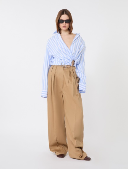 Striped poplin shirt - LIGHT BLUE - Sportmax