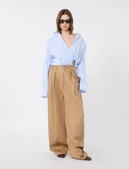Striped poplin shirt - LIGHT BLUE - Sportmax - 1