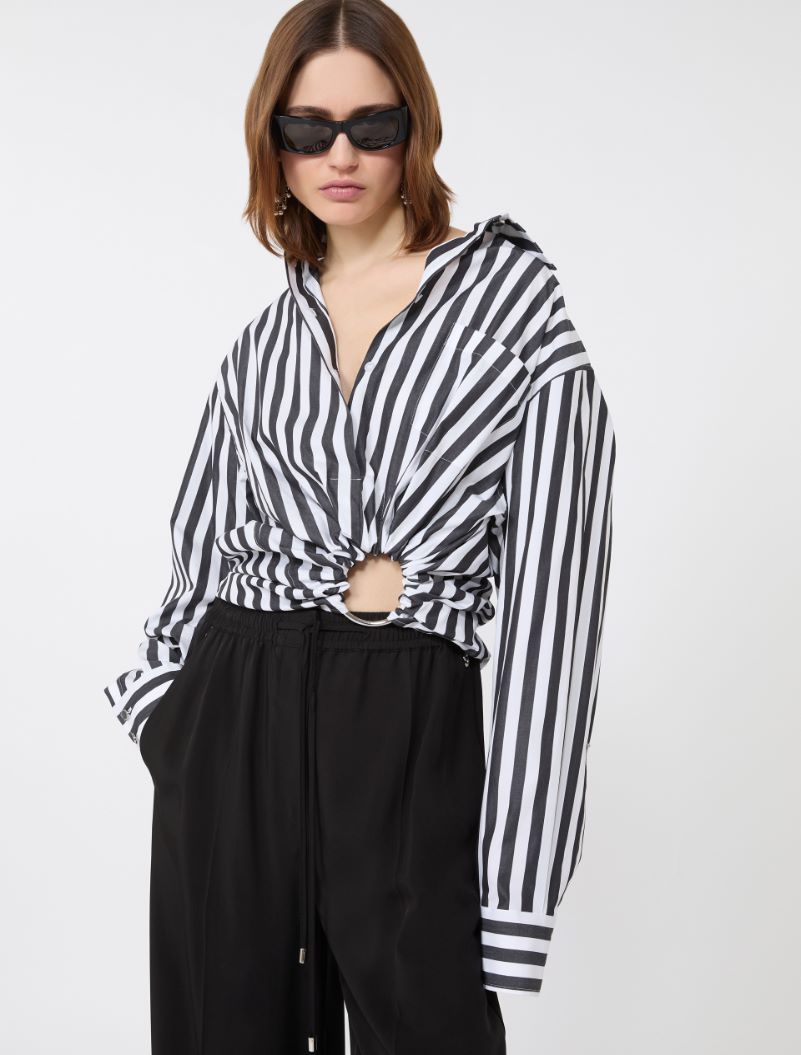 Striped poplin shirt - BLACK - Sportmax - 4