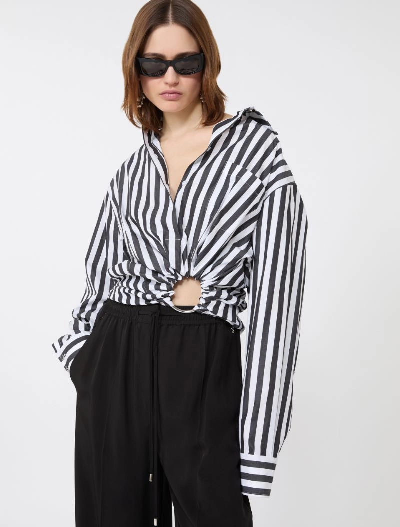 Striped poplin shirt - BLACK - Sportmax - 4