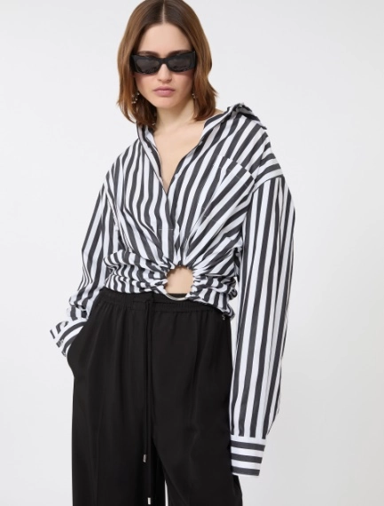 Striped poplin shirt - BLACK - Sportmax