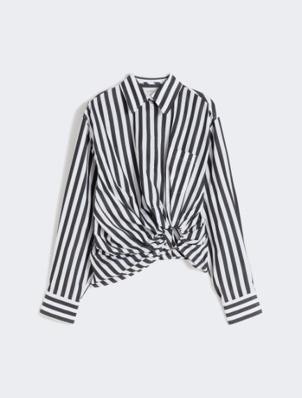 Striped poplin shirt - BLACK - Sportmax - 8