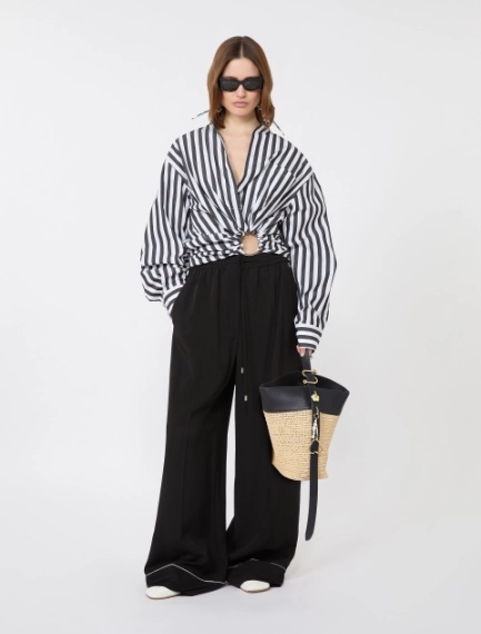Striped poplin shirt - BLACK - Sportmax - 1