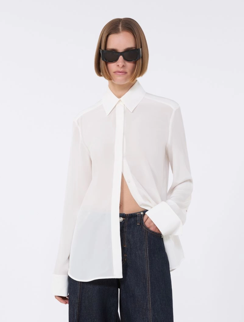 Slim-fit silk shirt - WHITE - Sportmax - 4