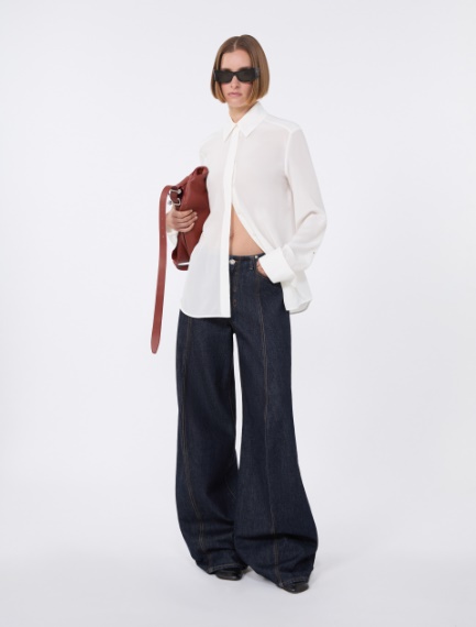 Slim-fit silk shirt - WHITE - Sportmax