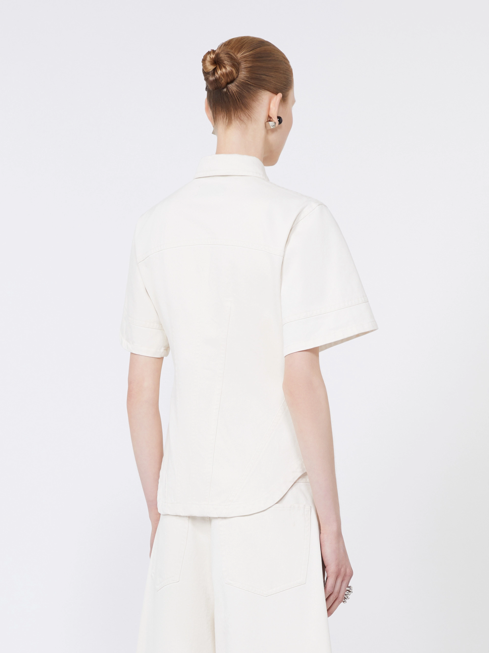 Slim-fit bull denim shirt - BEIGE - Sportmax - 3