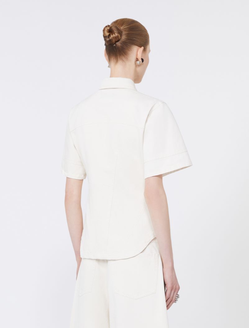 Slim-fit bull denim shirt - BEIGE - Sportmax - 3