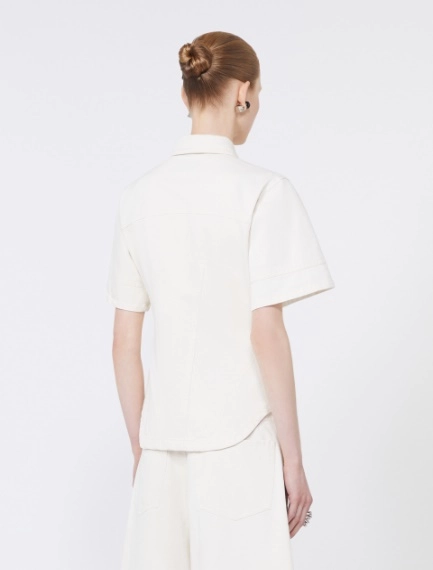 Slim-fit bull denim shirt - BEIGE - Sportmax - 3