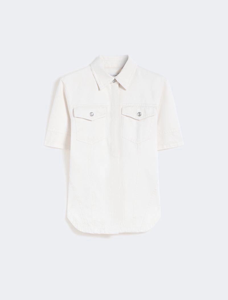Slim-fit bull denim shirt - BEIGE - Sportmax - 7