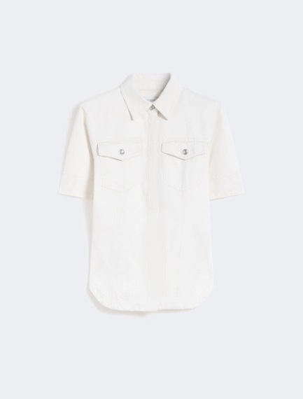 Slim-fit bull denim shirt - BEIGE - Sportmax - 7