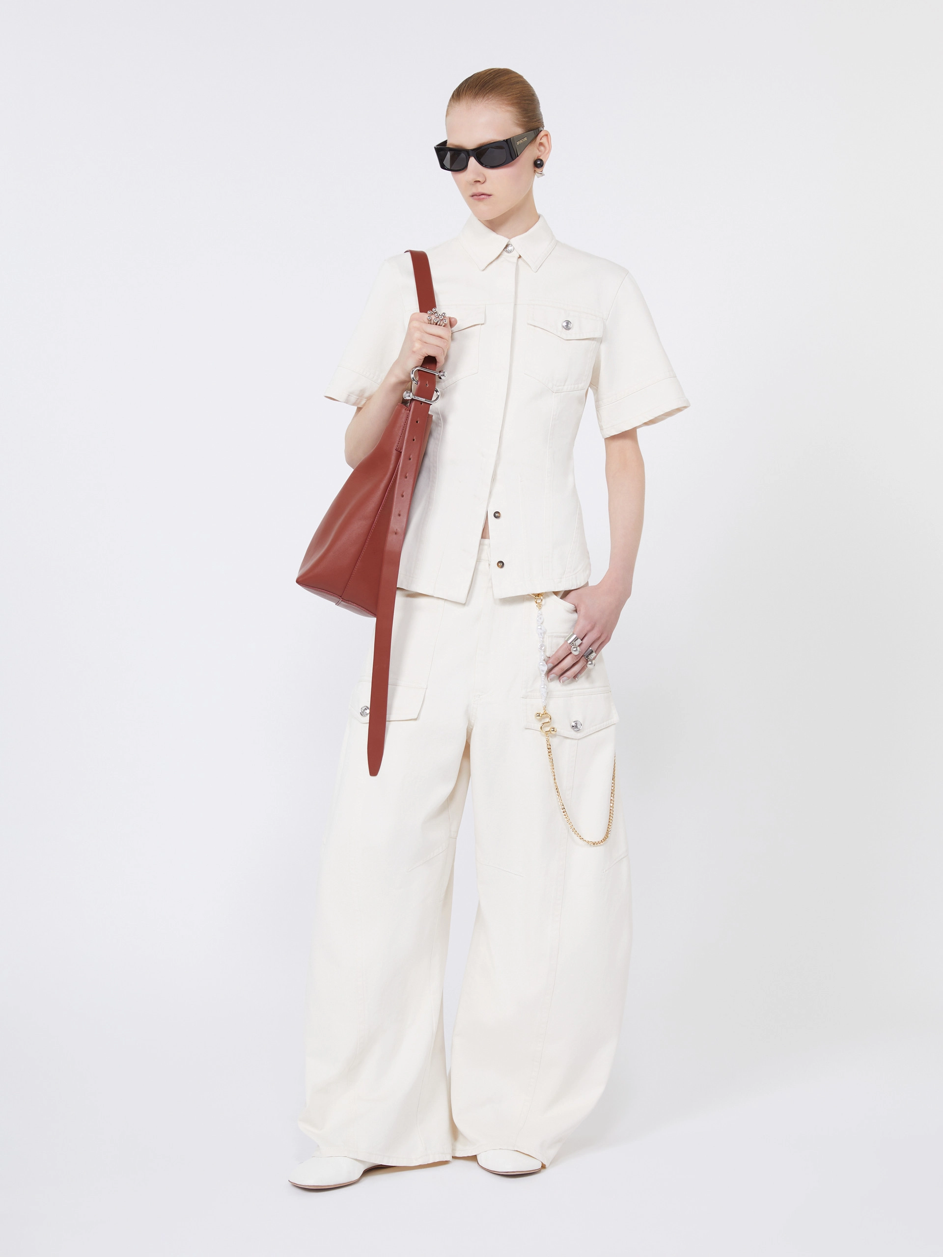 Slim-fit bull denim shirt - BEIGE - Sportmax