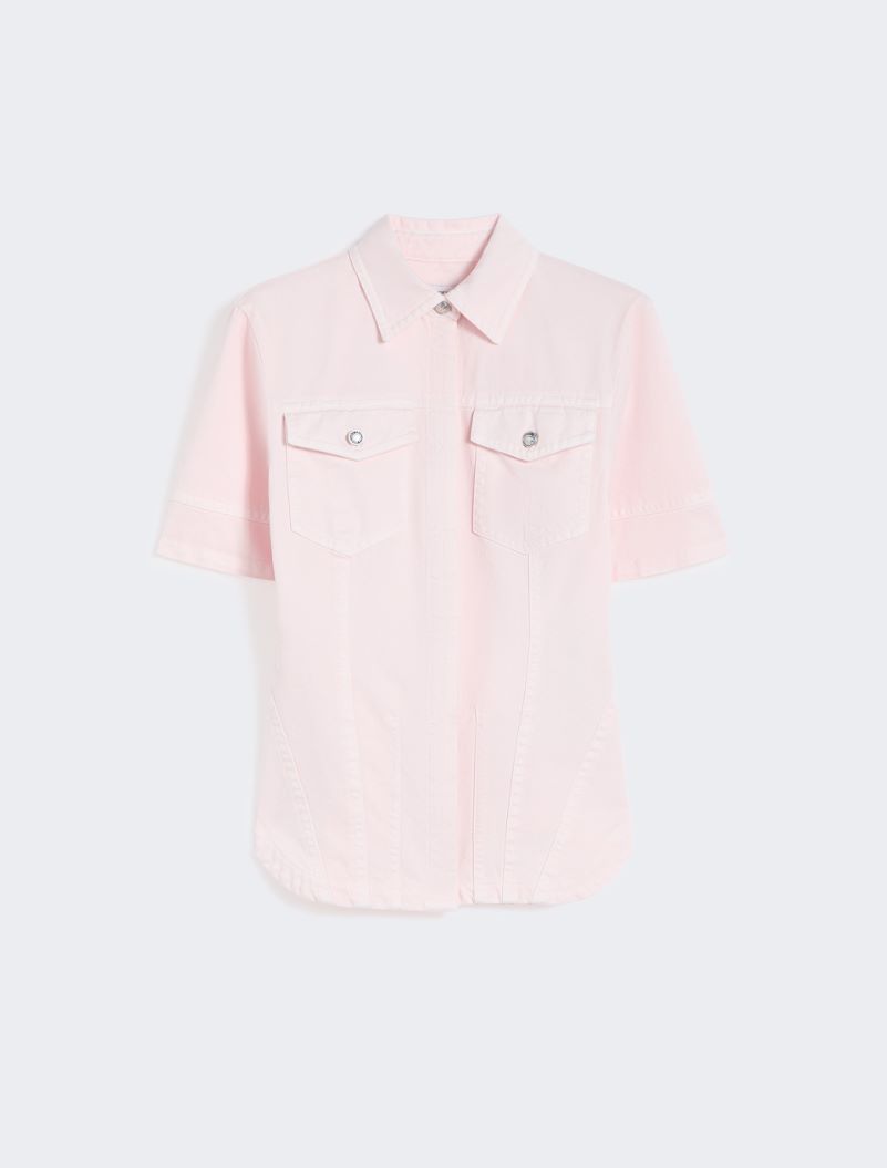 Slim-fit bull denim shirt - PINK - Sportmax - 7