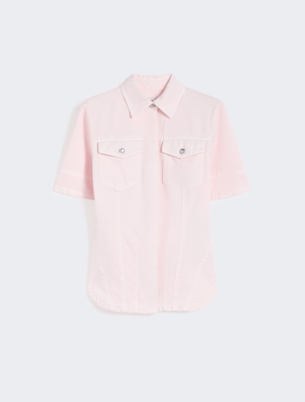 Slim-fit bull denim shirt - PINK - Sportmax