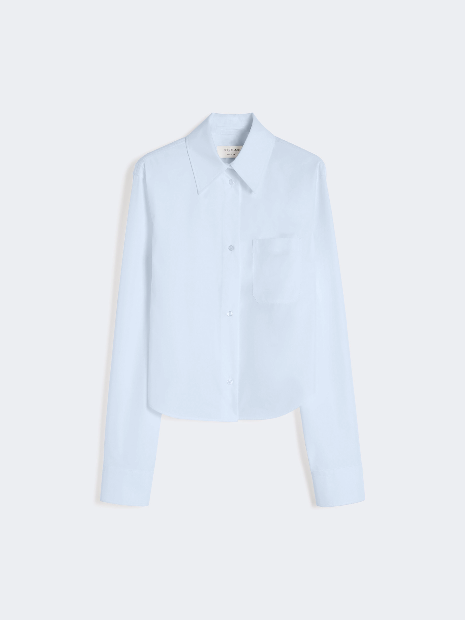 Cotton cropped shirt with pleated back - LIGHT BLUE - Sportmax - 5