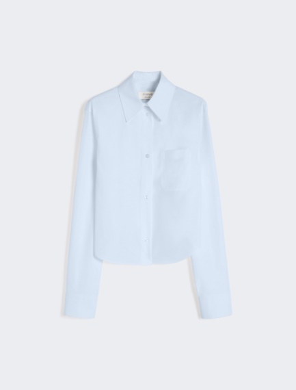Cotton cropped shirt with pleated back - LIGHT BLUE - Sportmax - 6