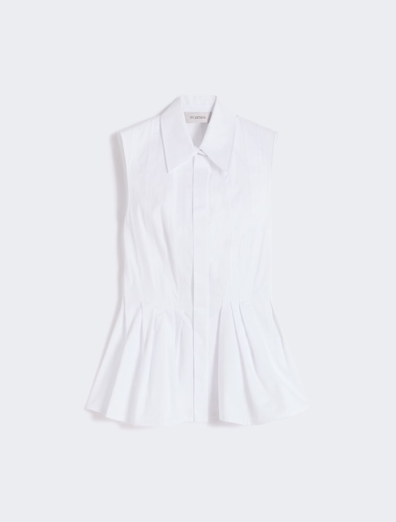 Sleeveless heavy cotton canvas shirt - OPTICAL WHITE - Sportmax - 8