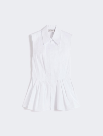 Sleeveless heavy cotton canvas shirt - OPTICAL WHITE - Sportmax - 8