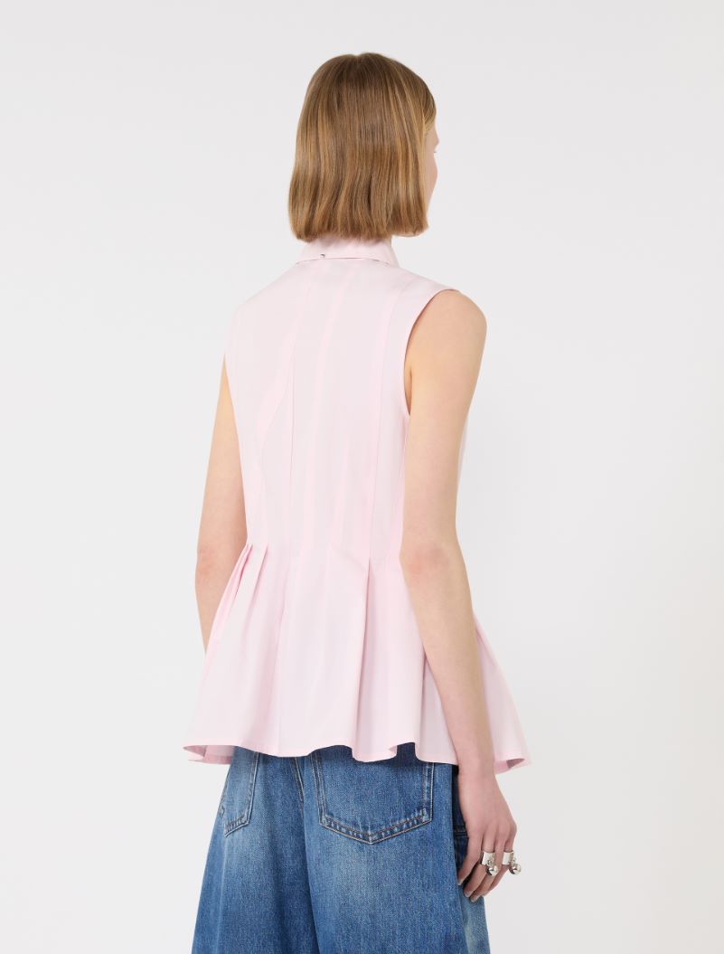 Sleeveless heavy cotton canvas shirt - PINK - Sportmax - 3