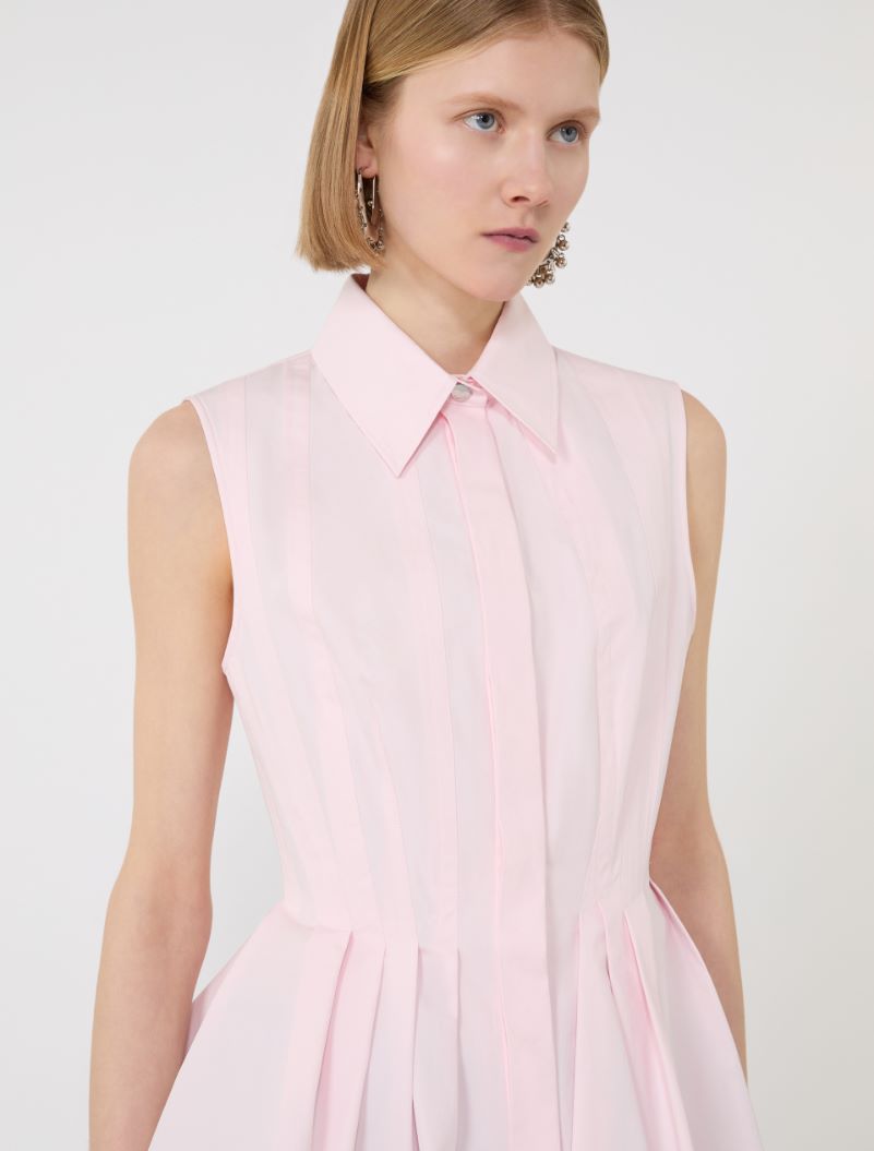 Sleeveless heavy cotton canvas shirt - PINK - Sportmax - 5