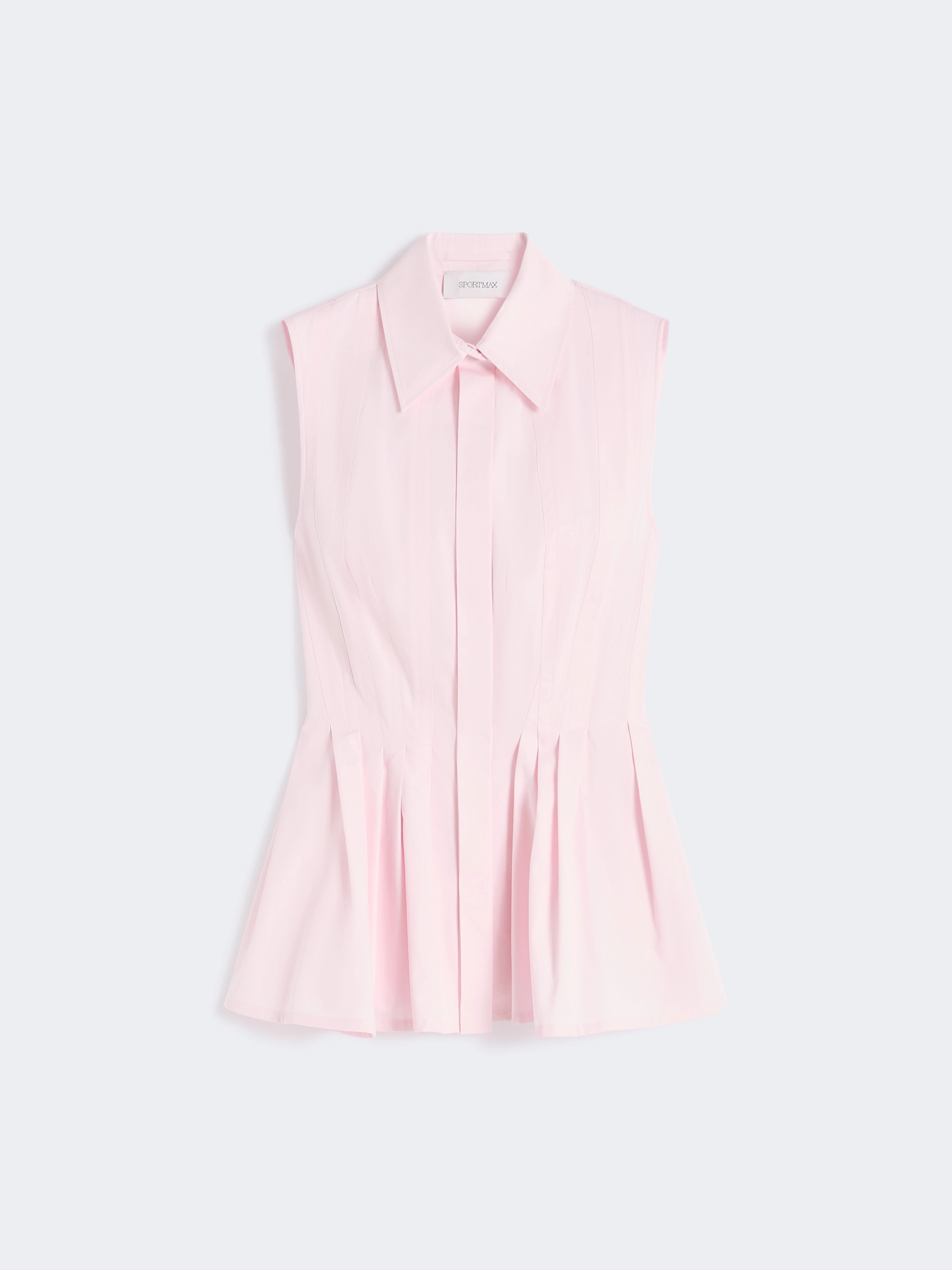 Sleeveless heavy cotton canvas shirt - PINK - Sportmax - 6