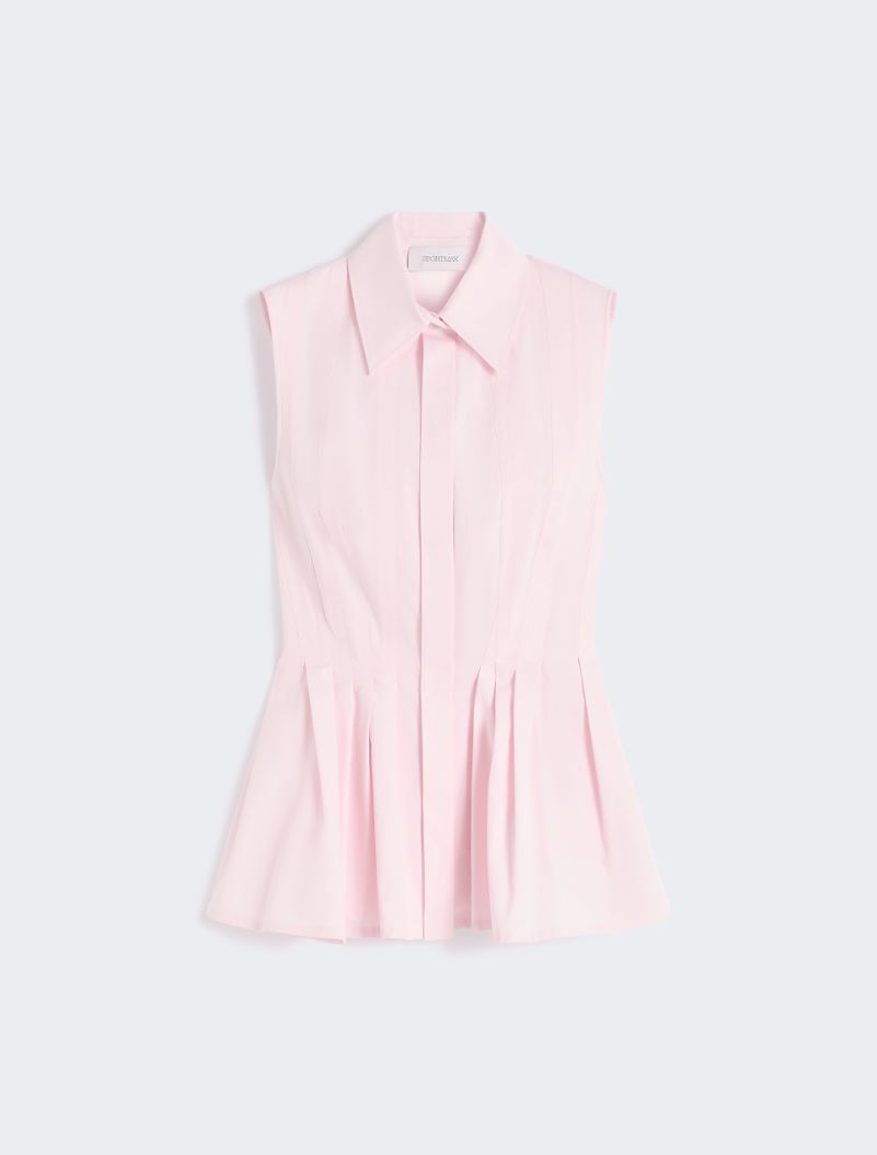 Sleeveless heavy cotton canvas shirt - PINK - Sportmax - 7
