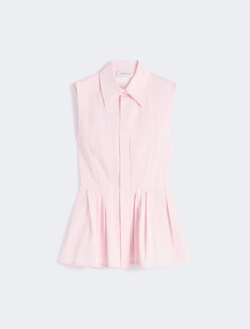Sleeveless heavy cotton canvas shirt - PINK - Sportmax - 7