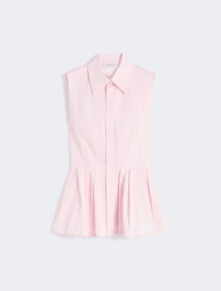 Sleeveless heavy cotton canvas shirt - PINK - Sportmax - 7