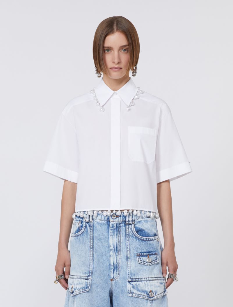 Boxy cotton shirt - OPTICAL WHITE - Sportmax - 2
