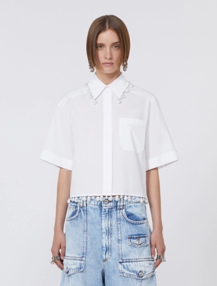 Boxy cotton shirt - OPTICAL WHITE - Sportmax - 2