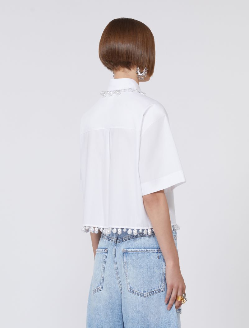 Boxy cotton shirt - OPTICAL WHITE - Sportmax - 3