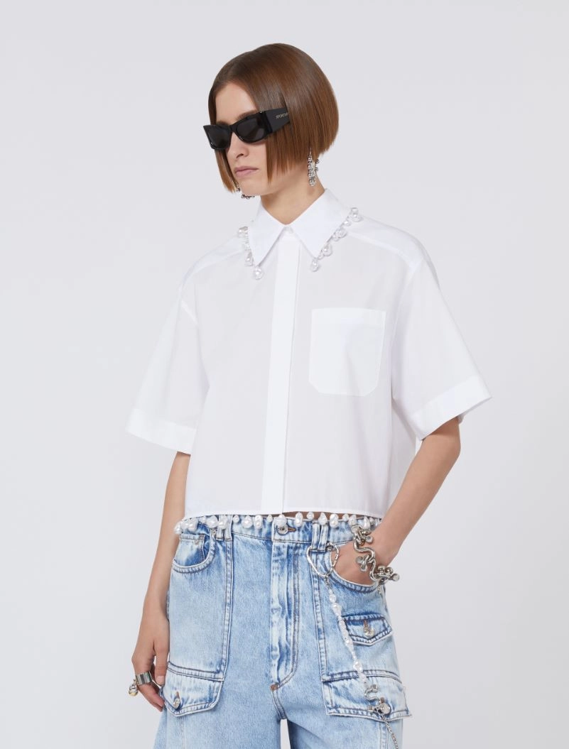 Boxy cotton shirt - OPTICAL WHITE - Sportmax - 4