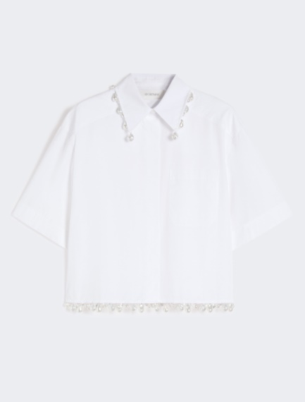 Boxy cotton shirt - OPTICAL WHITE - Sportmax