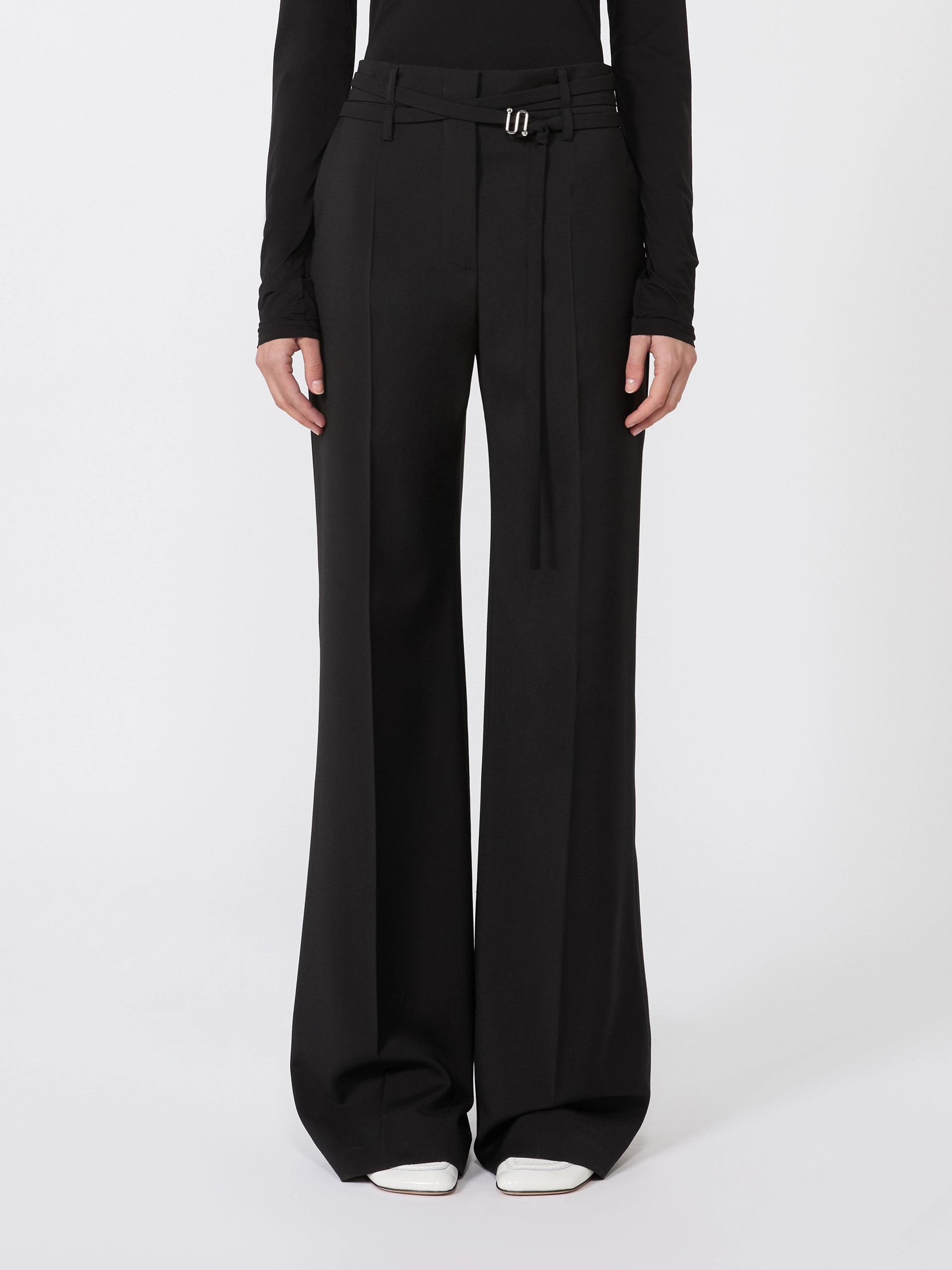 Flared stretch woollen cloth trousers - BLACK - Sportmax - 2