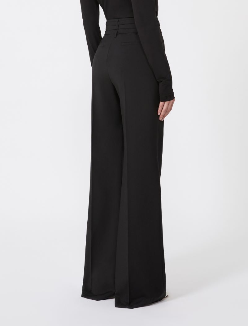 Flared stretch woollen cloth trousers - BLACK - Sportmax - 3