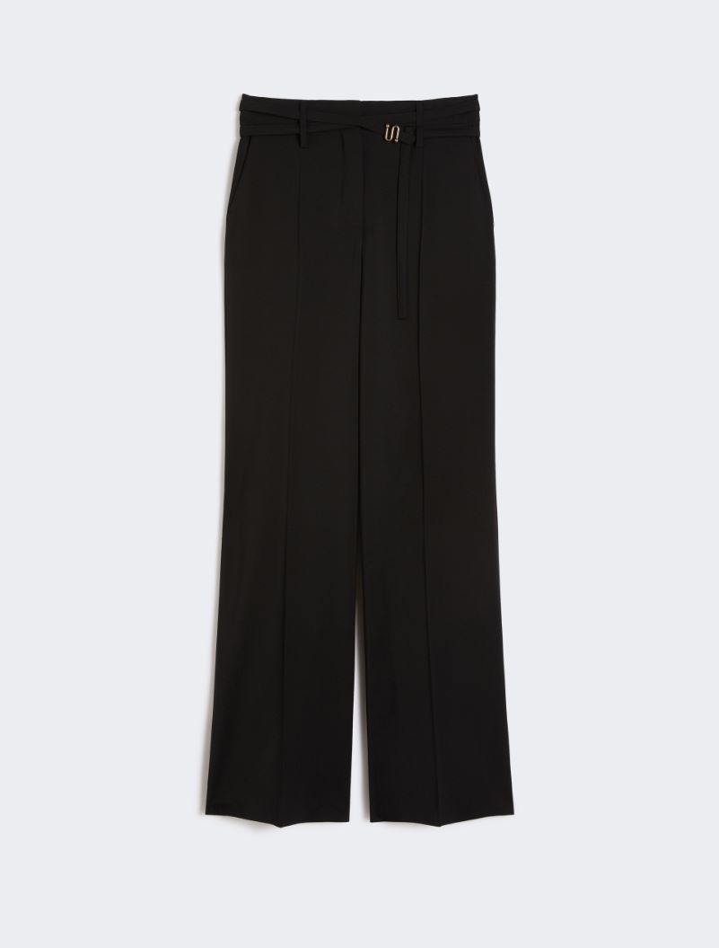 Flared stretch woollen cloth trousers - BLACK - Sportmax - 6