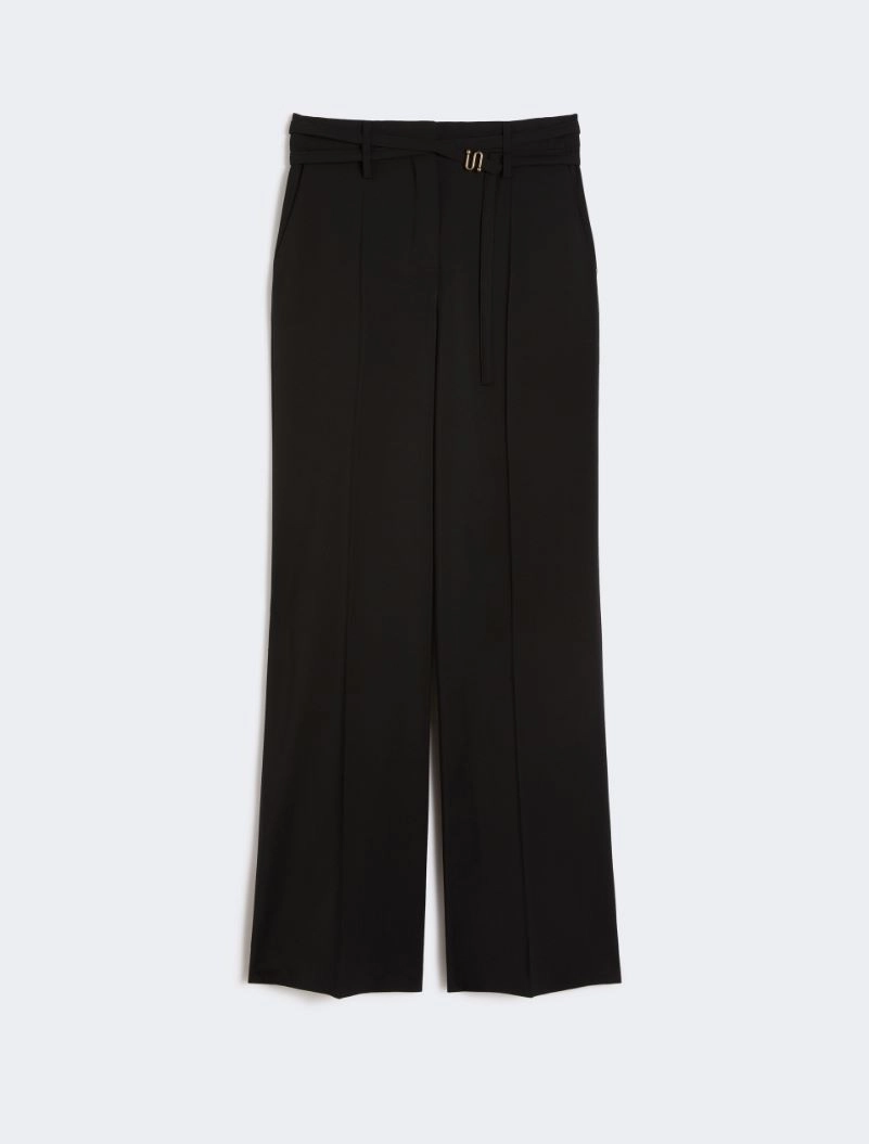 Flared stretch woollen cloth trousers - BLACK - Sportmax - 6
