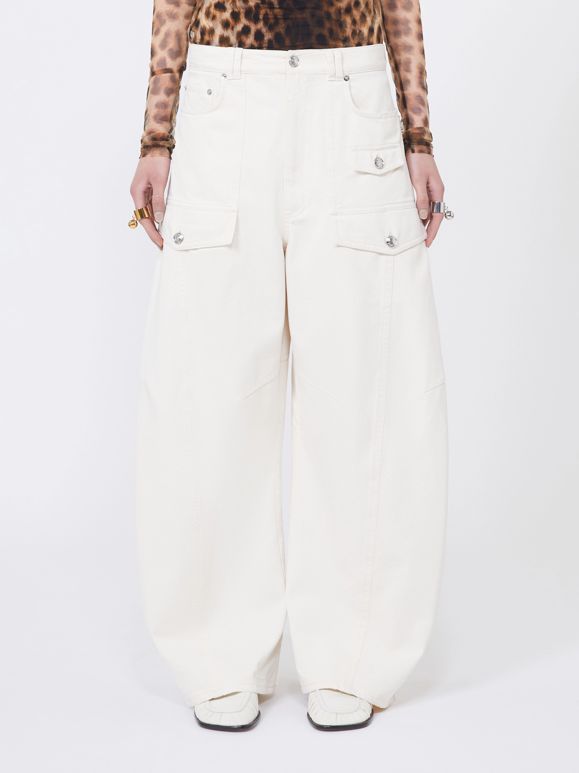 Bull denim cargo trousers - BEIGE - Sportmax - 2