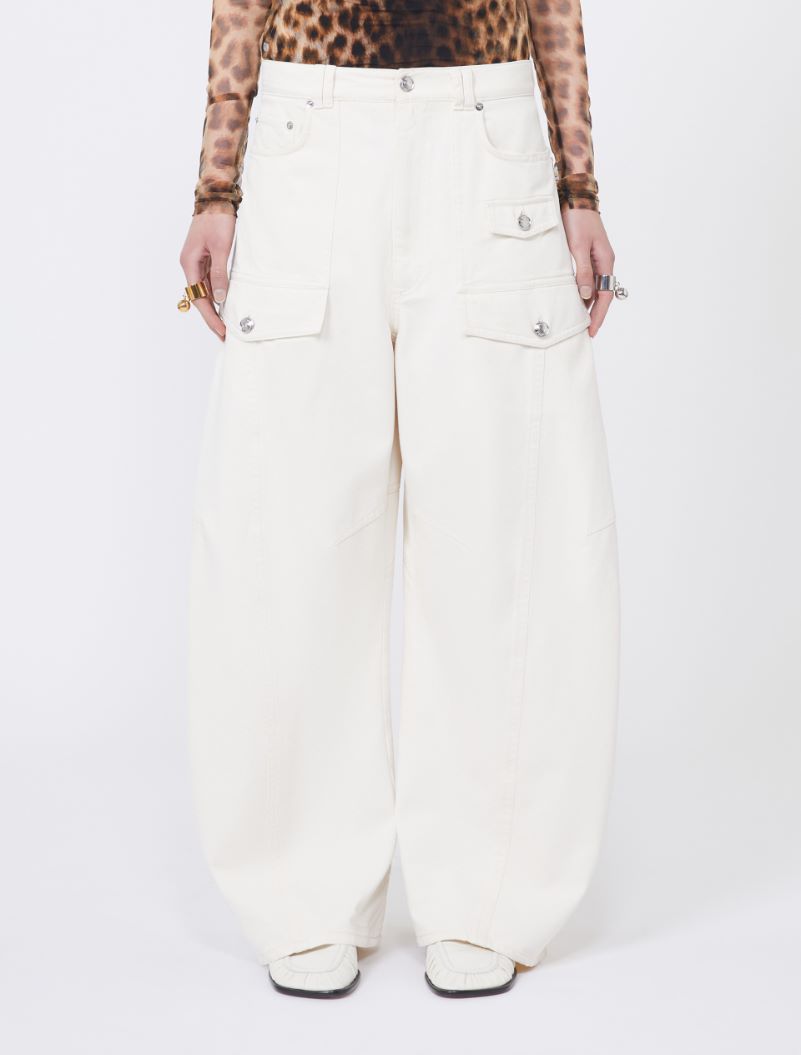 Bull denim cargo trousers - BEIGE - Sportmax - 2