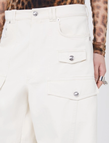 Bull denim cargo trousers - BEIGE - Sportmax - 4