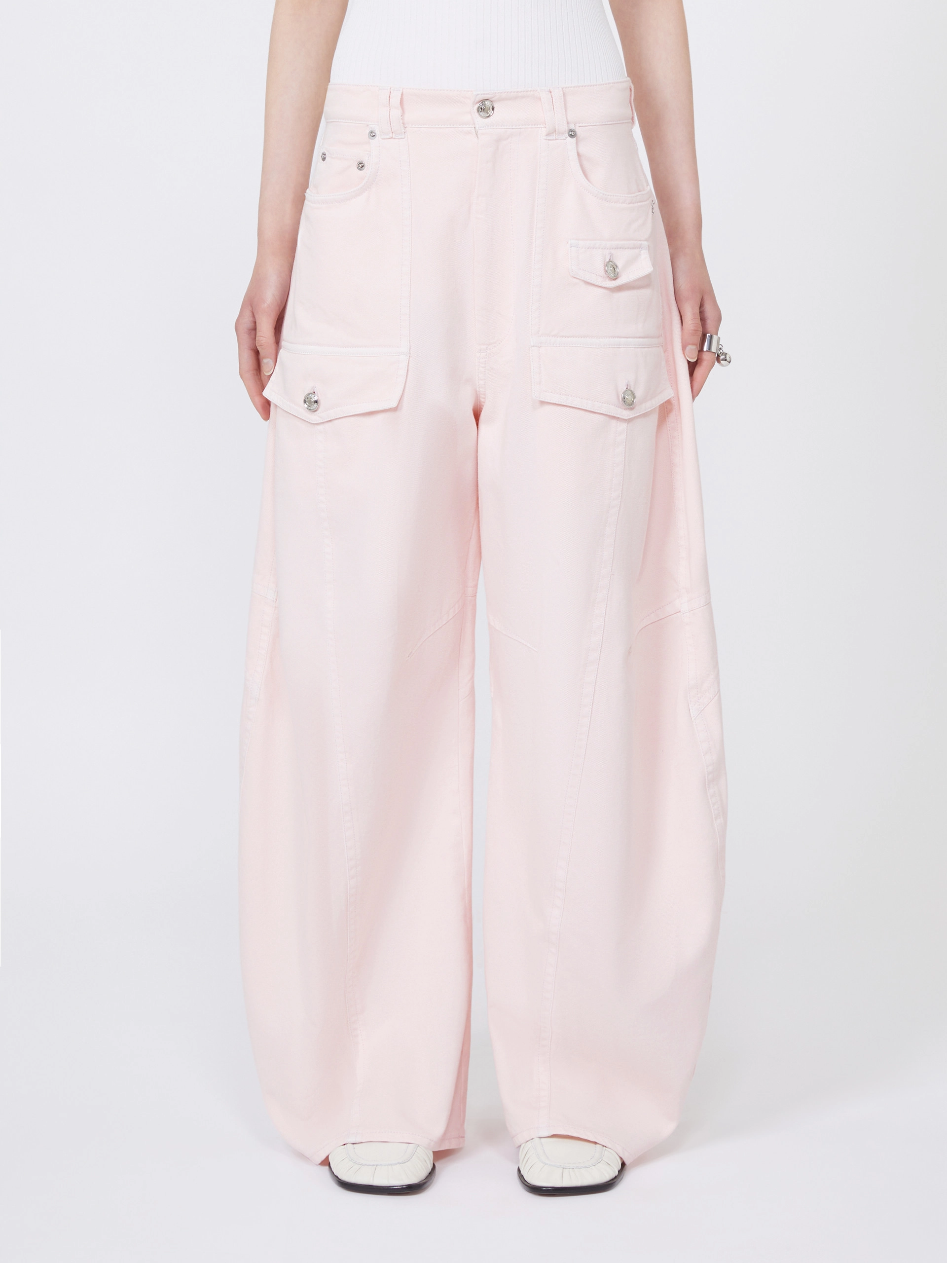 Bull denim cargo trousers - PINK - Sportmax - 2