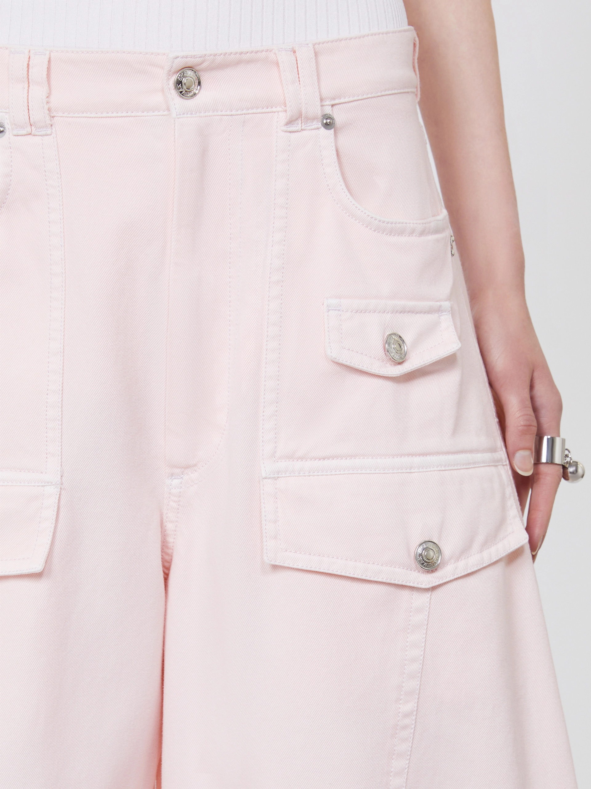 Bull denim cargo trousers - PINK - Sportmax - 4