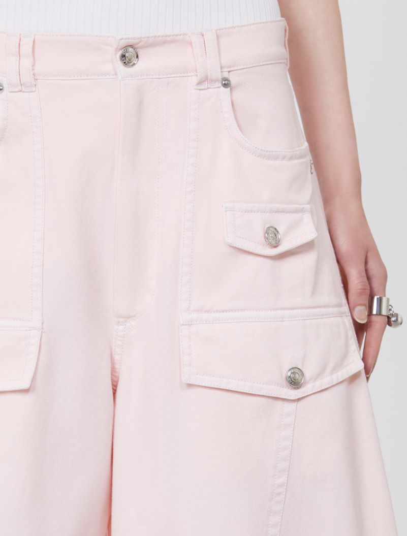 Bull denim cargo trousers - PINK - Sportmax - 4